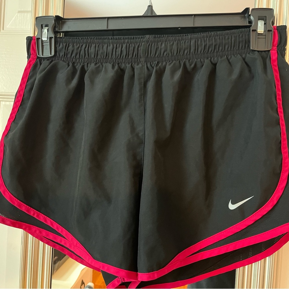 Nike Women's Black Running Shorts with Pink/Magenta Trim